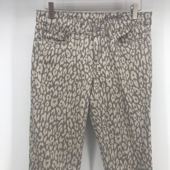 GAP Premium Super Skinny Jean Womens 4 27R Gray Leopard Animal Print Ankle - Picture 2 of 10